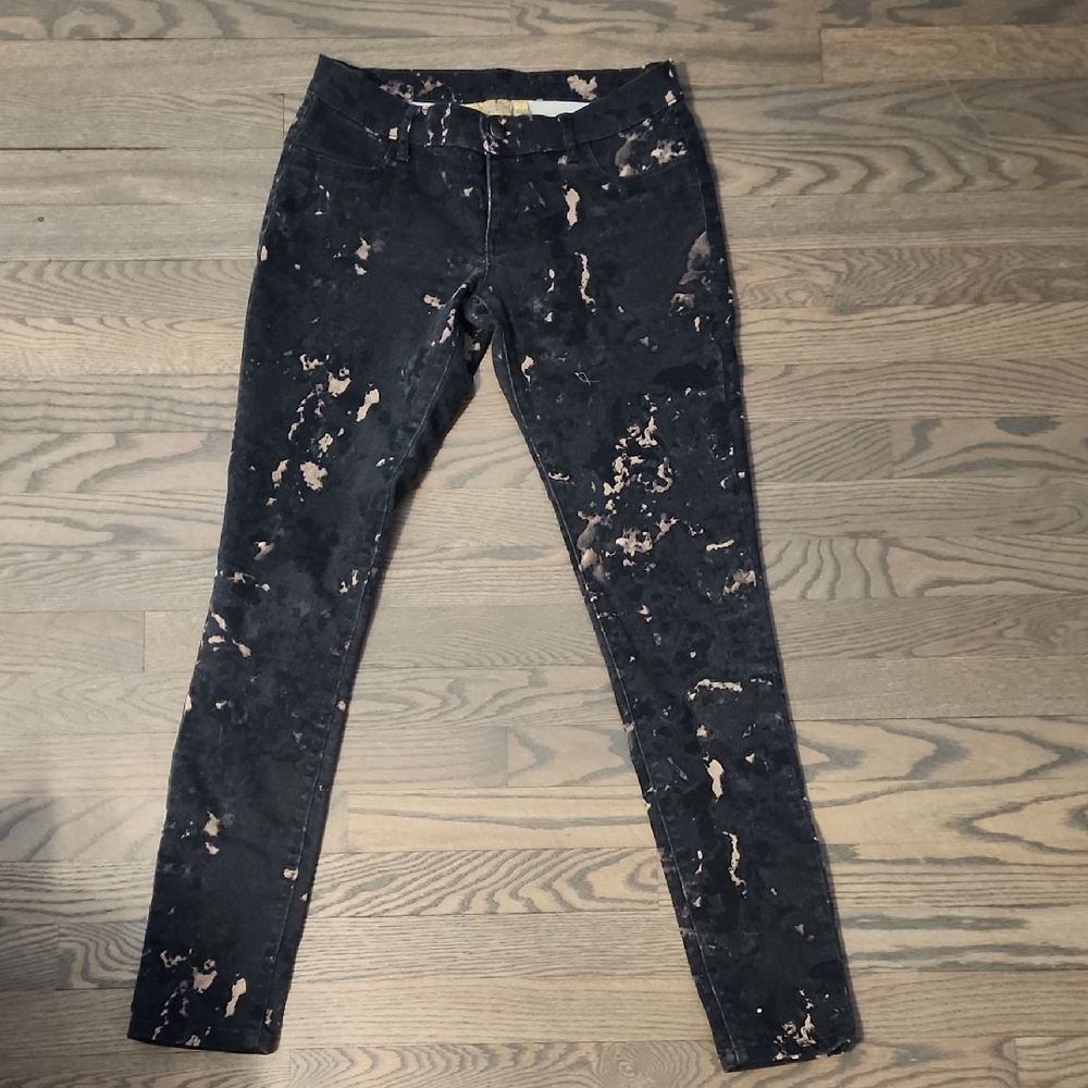 Vera Wang Black and Beige Artistic Pants